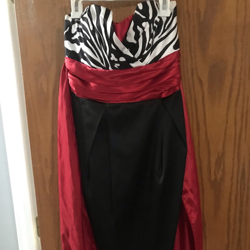 Strapless Black Dress with Fun Print